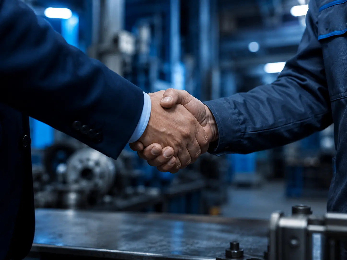 Fechamento de negócio para compra e venda de equipamentos industriais